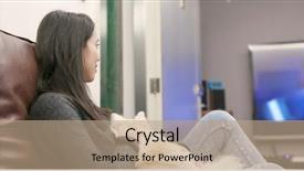  Presentation with dog - Colorful PPT theme enhanced with watch dogs - woman watching tv with her backdrop and a coral colored foreground