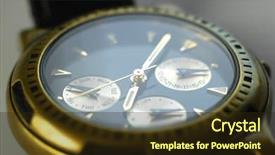  Presentation with time - Amazing presentation design having watch face showing time backdrop and a wine colored foreground