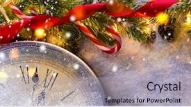  Presentation with next year - Colorful PPT layouts enhanced with watch night - countdown to midnight retro style backdrop and a light gray colored foreground