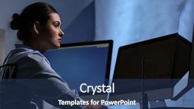  Presentation with female security - Audience pleasing presentation theme consisting of watch night service - female security guard on workplace backdrop and a ocean colored foreground