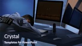  Presentation with security guard - Cool new PPT theme with watch night service - male security guard sleeping backdrop and a navy blue colored foreground