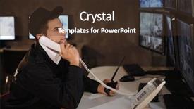  Presentation with security guard - Audience pleasing PPT theme consisting of watch night service - male security guard talking backdrop and a tawny brown colored foreground