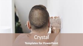  Presentation with hear - PPT theme having watch others - closeup of a young caucasian background and a coral colored foreground