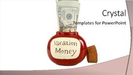  Presentation with world travel - Amazing presentation theme having watch others - vacation money jar filled backdrop and a white colored foreground