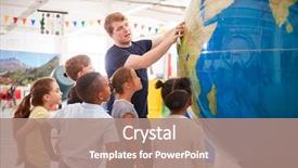  Presentation with science - Amazing slides having watch presentation with giant globe backdrop and a coral colored foreground