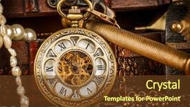  Presentation with vintage antique pocket watch vintage - PPT layouts consisting of watch vintage grunge still life background and a tawny brown colored foreground