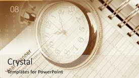  Presentation with planner - PPT theme having watch year planner and calendar background and a lemonade colored foreground