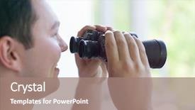  Presentation with airplane wing through airplane window - Presentation theme featuring watches something in the distance background and a  colored foreground