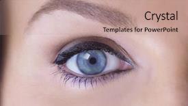  Presentation with eye movement - PPT layouts enhanced with watchful - close up of a female background and a coral colored foreground