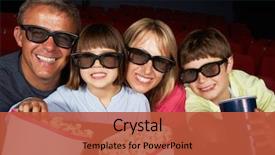  Presentation with cinema film processing - Colorful theme enhanced with watching 3d film in cinema backdrop and a red colored foreground