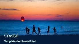  Presentation with chinese lantern - Slide deck featuring candles sky - family at the beach watching background and a ocean colored foreground