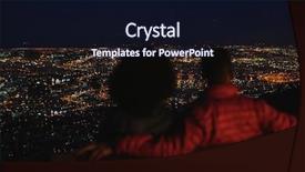  Presentation with romantic birthday couple celebrate - Slide deck with watching city lights from viewpoint background and a wine colored foreground