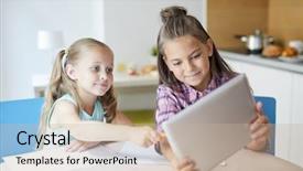  Presentation with cartoons - Presentation design with watching curious video or cartoon background and a mint green colored foreground