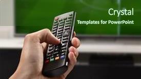  Presentation with television watching - Cool new presentation theme with watching football game hand holding backdrop and a  colored foreground