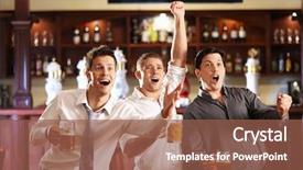  Presentation with sports bar sports bar - Beautiful presentation theme featuring watching football in a bar backdrop and a violet colored foreground