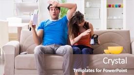  Presentation with virtual reality - PPT layouts having watching football on virtual reality background and a  colored foreground