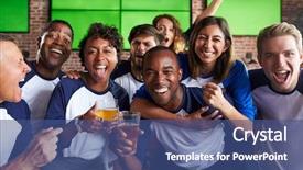  Presentation with sports bar - Presentation with watching game in sports bar background and a ocean colored foreground