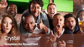  Presentation with sports bar sports bar - PPT theme with watching game in sports bar background and a tawny brown colored foreground