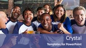  Presentation with sports bar sports bar - Slides featuring watching game in sports bar background and a ocean colored foreground