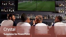  Presentation with sports bar sports bar - PPT theme enhanced with watching game in sports bar background and a tawny brown colored foreground