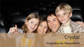  Presentation with movie theater - Cool new presentation with watching movie in cinema theater backdrop and a coral colored foreground