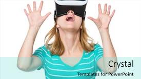  Presentation with movies - Colorful theme enhanced with looking in vr glasses people backdrop and a seafoam green colored foreground