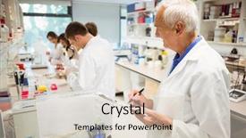  Presentation with computer science university - Presentation theme featuring watching over his science class background and a  colored foreground