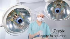  Presentation with anesthesia - Slides with watching over patient before surgery background and a light blue colored foreground