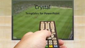  Presentation with game - Slide deck consisting of watching soccer game on tv background and a tawny brown colored foreground