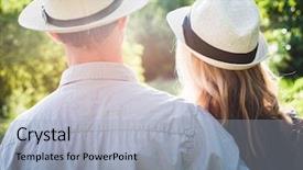  Presentation with summer outdoor bbq grill party - Presentation theme featuring watching summer scenery outdoor panama background and a light gray colored foreground