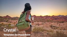  Presentation with nevada desert - PPT theme with watching sunset in nevada desert background and a tawny brown colored foreground