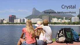  Presentation with tourists - Audience pleasing presentation theme consisting of watching the christ the redeemer backdrop and a light blue colored foreground