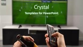  Presentation with television watching - PPT theme having watching the football game drinking background and a forest green colored foreground