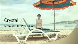  Presentation with horizon - PPT theme with watching the horizon background and a soft green colored foreground