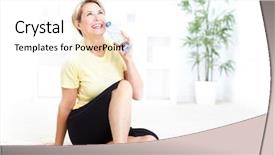  Presentation with happy life - Amazing presentation theme having water - happy mature woman doing fitness healthy backdrop and a white colored foreground