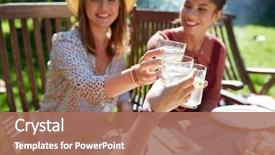  Presentation with dinner party - Presentation consisting of water - leisure holidays eating people background and a coral colored foreground