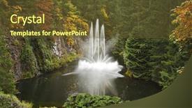  Presentation with water well - Beautiful presentation theme featuring magnificent dance fountain in well backdrop and a  colored foreground