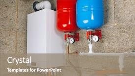  Presentation with boiler - Slides featuring water - modern boiler room independent heating background and a coral colored foreground