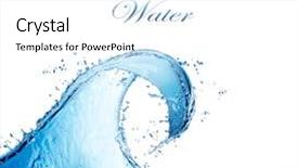  Presentation with water wave - PPT theme having water abstract wave splash isolated background and a white colored foreground