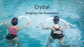  Presentation with foam - Amazing presentation having water aerobics - women in the pool backdrop and a light blue colored foreground