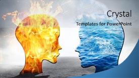 Presentation with fire ice - PPT theme consisting of water against fire background and a light blue colored foreground