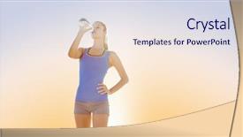  Presentation with purple - Beautiful presentation theme featuring water against purple and orange backdrop and a sky blue colored foreground