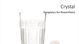  Presentation with water glass - Slide deck having water and a single aspirin background and a white colored foreground