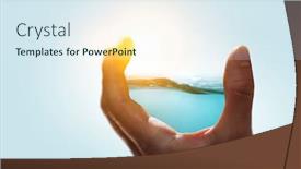  Presentation with water environment - Presentation design enhanced with water-and-environment-issues-concept background and a sky blue colored foreground