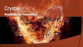  Presentation with shape heart - Slides consisting of water and fire heart shape background and a red colored foreground