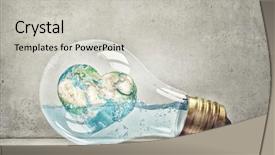  Presentation with earth science - Slide deck having water and floating earth background and a light gray colored foreground