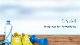  Presentation with running shoes - Colorful PPT theme enhanced with water and running shoes backdrop and a sky blue colored foreground