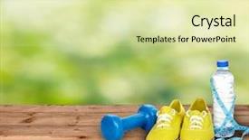  Presentation with running shoes - Colorful PPT theme enhanced with water and running shoes backdrop and a soft green colored foreground