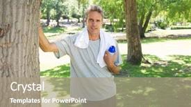  Presentation with water bottle - Beautiful presentation design featuring water and towel around neck backdrop and a coral colored foreground