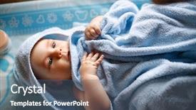  Presentation with animation - Cool new PPT layouts with water animation - baby after bathing dressed backdrop and a ocean colored foreground